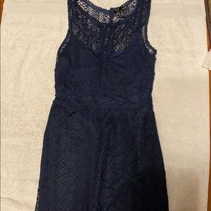 Aqua navy cocktail dress